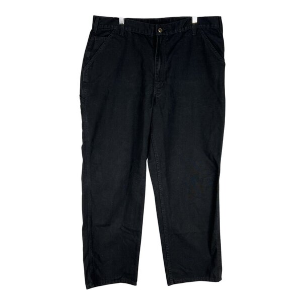 Carhartt Mens 40x32 Duck Loose Fit Canvas Black Utility Chore Pants Carpenter - Picture 2 of 16